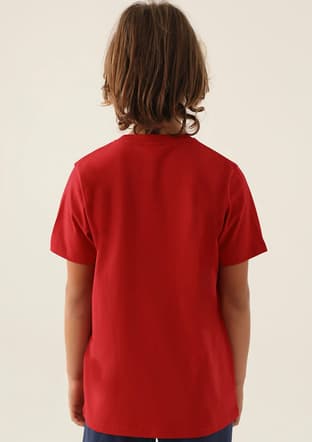 331V46W Erkek Çocuk Kırmızı Baskılı T-shirt - 2