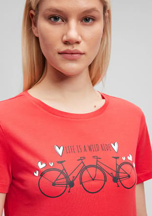M1612215-71083 Kadın Çok Renkli Baskılı T-shirt - 3
