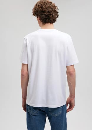 M0611321-620 Erkek Beyaz Baskılı T-shirt - 2