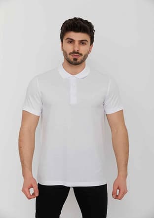23Yceeo04613 Erkek Beyaz Polo Yaka T-shirt - 1