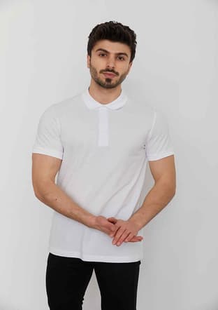 23Yceeo04613 Erkek Beyaz Polo Yaka T-shirt - 2
