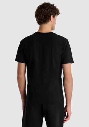 - MNT1537-BK Erkek Siyah Baskılı T-Shirt - 4