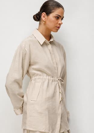 - M2MZ1030210247 Kadın Bej Beli Büzgülü Modal Dokulu Tunik - 3