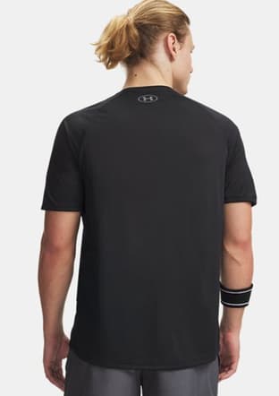 UA Tech 2.0 - 1326413-001 Erkek Siyah Bisiklet Yaka T-Shirt - 2