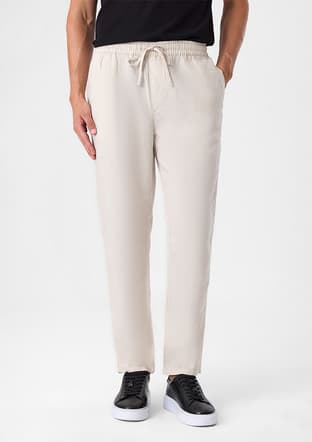 B35S33001 Erkek Bej Jogger Pantolon - 1