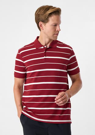 BTS1007200000 Erkek Bordo Polo Yaka T-Shirt - 2