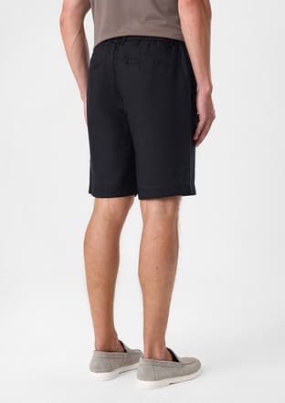 B35S36007 Erkek Siyah Keten Pantolon - 3