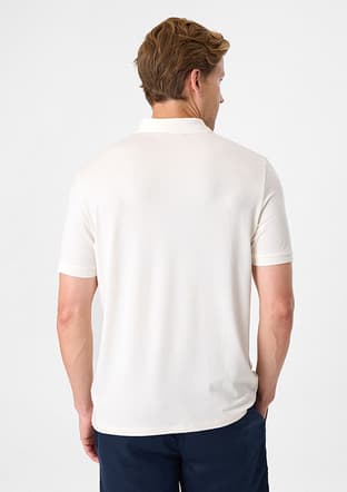 B35S10026 Erkek Beyaz Polo Yaka T-Shirt - 2