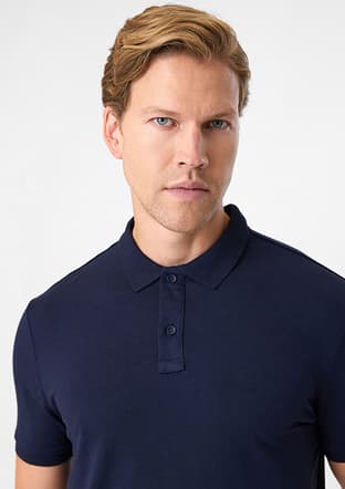B35S10026 Erkek Lacivert Polo Yaka T-Shirt - 3
