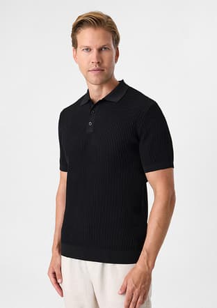 BTR4004000000 Erkek Siyah Triko T-Shirt - 2