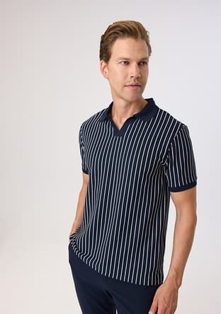 BTS1008100000 Erkek Lacivert Polo Yaka T-Shirt - 1