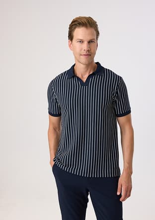 BTS1008100000 Erkek Lacivert Polo Yaka T-Shirt - 3