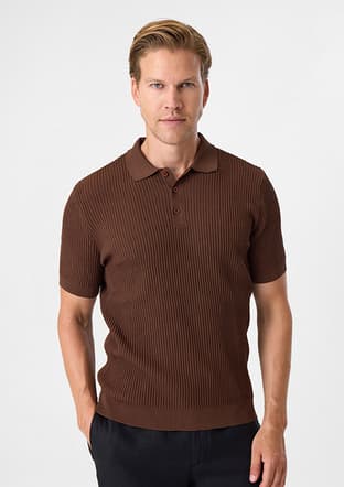 BTR4004000000 Erkek Kahverengi Triko T-Shirt - 2