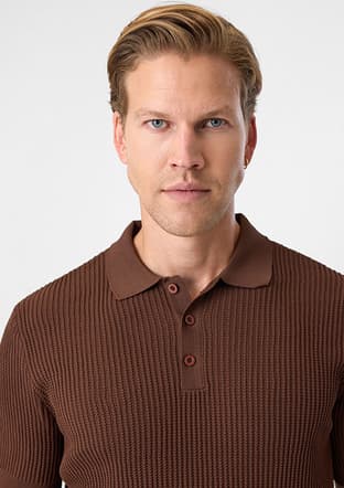 BTR4004000000 Erkek Kahverengi Triko T-Shirt - 4