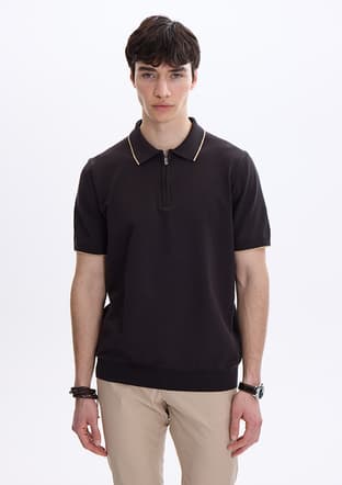 BTR4008300000 Erkek Kahverengi Triko T-Shirt - 1