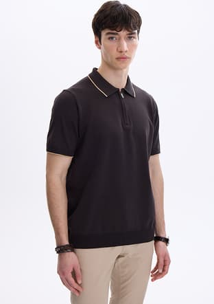 BTR4008300000 Erkek Kahverengi Triko T-Shirt - 3
