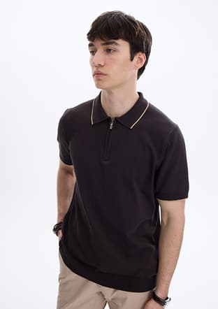 BTR4008300000 Erkek Kahverengi Triko T-Shirt - 4