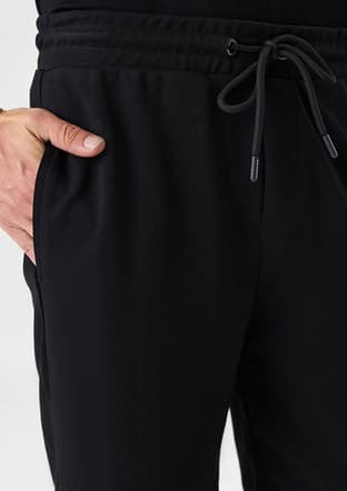 B35S36010 Erkek Siyah Örme Pantolon - 4