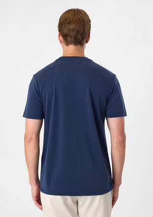 B35S10029 Erkek Lacivert Bisiklet Yaka T-Shirt - 7