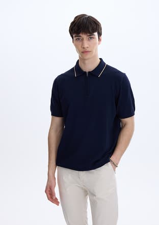 BTR4008300000 Erkek Lacivert Triko T-Shirt - 1