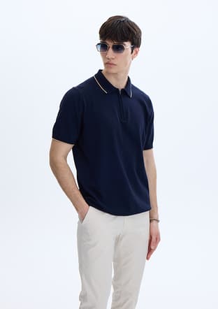 BTR4008300000 Erkek Lacivert Triko T-Shirt - 2
