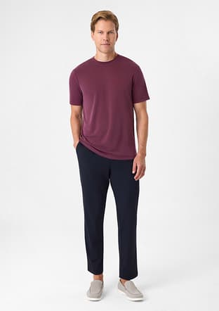B35S10029 Erkek Bordo Bisiklet Yaka T-Shirt - 4