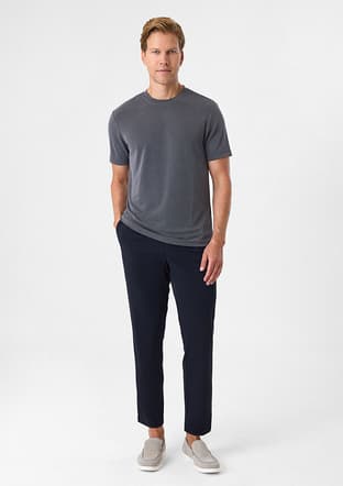 B35S10029 Erkek Gri Bisiklet Yaka T-Shirt - 2