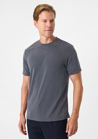 B35S10029 Erkek Gri Bisiklet Yaka T-Shirt - 3