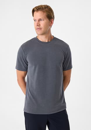 B35S10029 Erkek Gri Bisiklet Yaka T-Shirt - 4