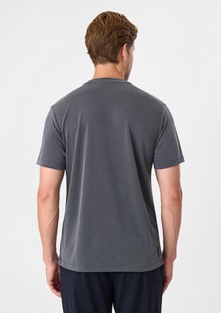 B35S10029 Erkek Gri Bisiklet Yaka T-Shirt - 6