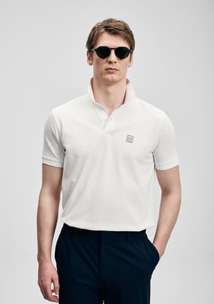 Carter - 111040233 Erkek Kırık Beyaz Polo Yaka T-Shirt - 1