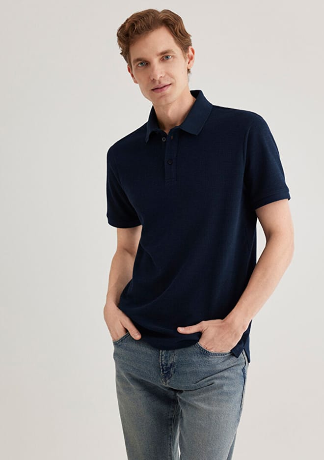 M0612521-70490 Erkek Lacivert Polo Yaka T-shirt