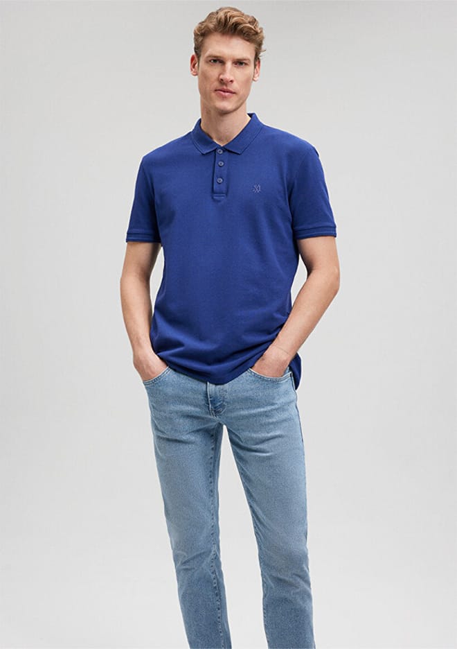 M064946-70758 Erkek Lacivert Polo Yaka T-shirt