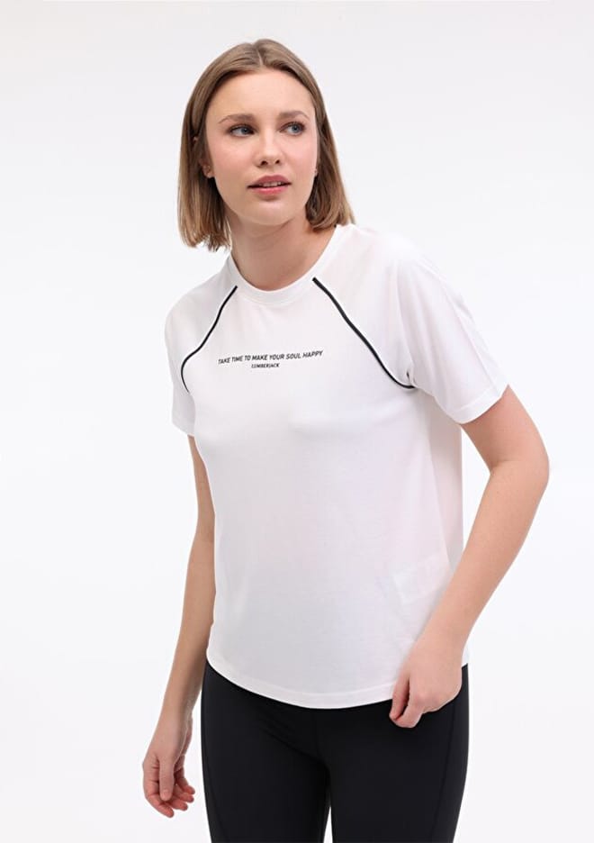 A10194086408010 Kadın Beyaz Kısa Kol T-shirt