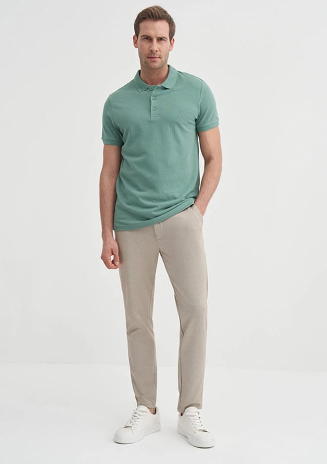 25Yceeo04613 Erkek Mavi Polo Yaka T-shirt