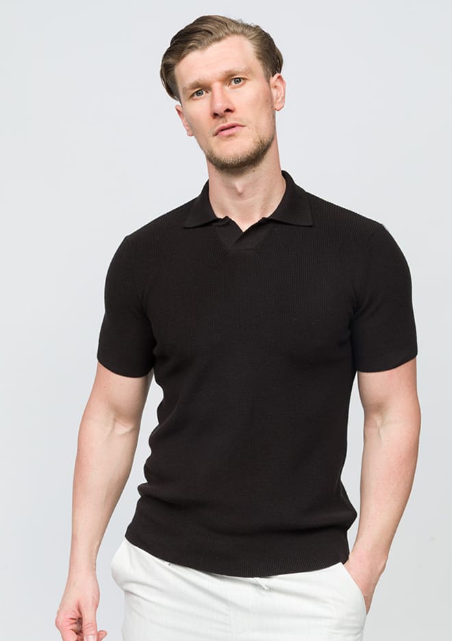 25 Bst Arana Erkek Siyah Triko T-shirt