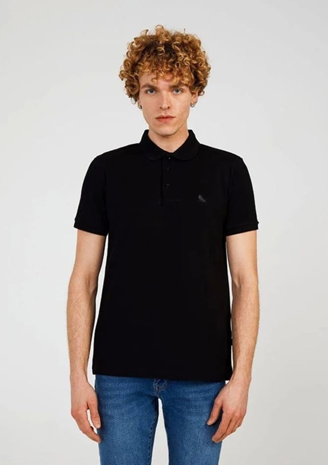 Tc4613 Erkek Siyah Polo Yaka T-shirt