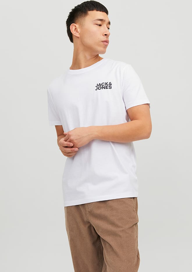 12151955 Erkek Beyaz Baskılı T-shirt