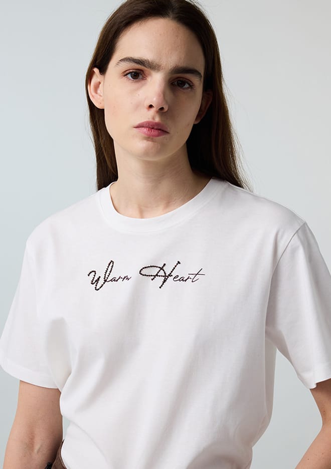 Is1260070245 Kadın Beyaz Basic T-shirt