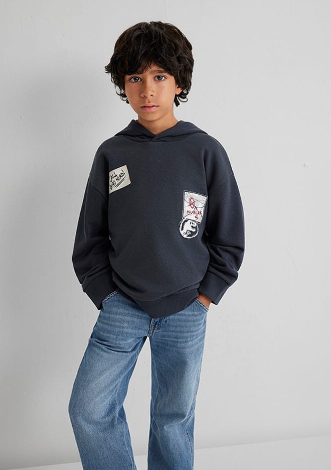 M6S10135-70087 Erkek Çocuk Siyah Sweatshirt