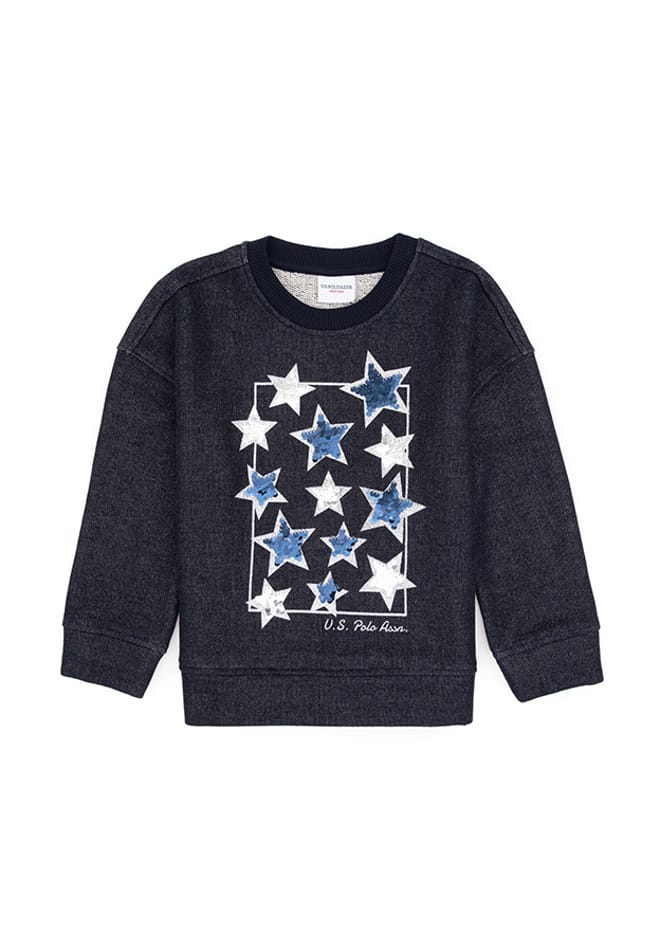 T117142321.Pu-7991 Kız Çocuk Lacivert Sweatshirt