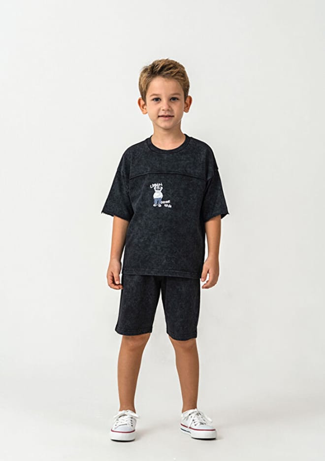 Rp3734-2 Erkek Çocuk Siyah Pijama