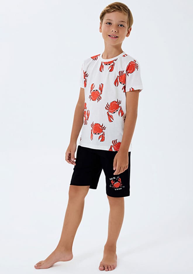 Rp3748-2 Erkek Çocuk Beyaz Pijama