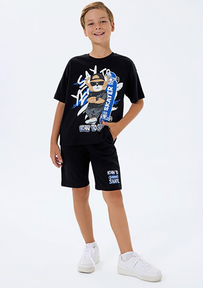 Rp3733-G Erkek Çocuk Siyah Pijama