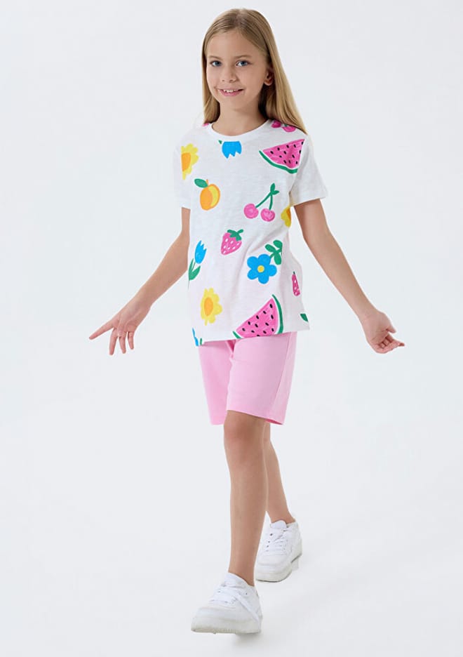 Rp3800-2 Kız Çocuk Beyaz Pijama