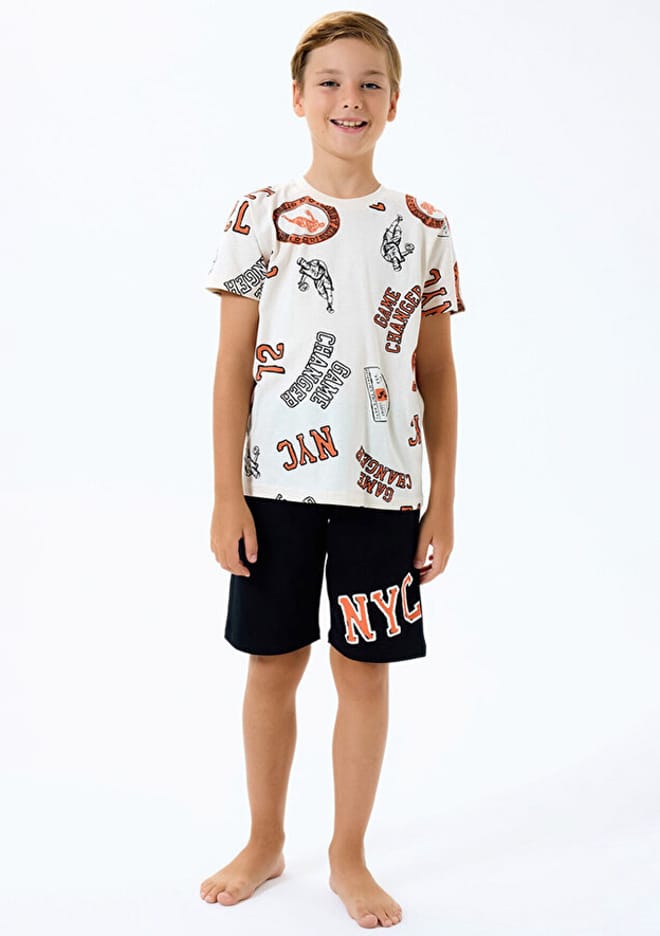 Rp3731-2 Erkek Çocuk Bej Pijama