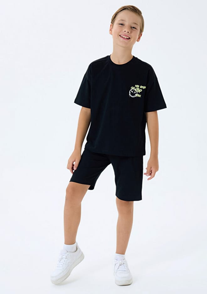 Rp3758-2 Erkek Çocuk Siyah Pijama