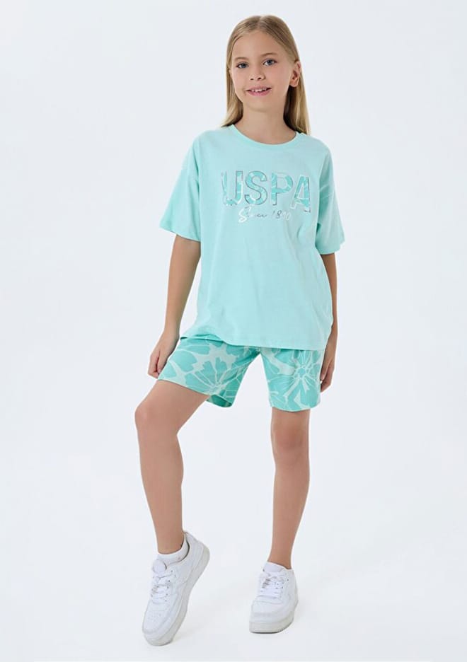 Us2507-G Kız Çocuk Yeşil Pijama