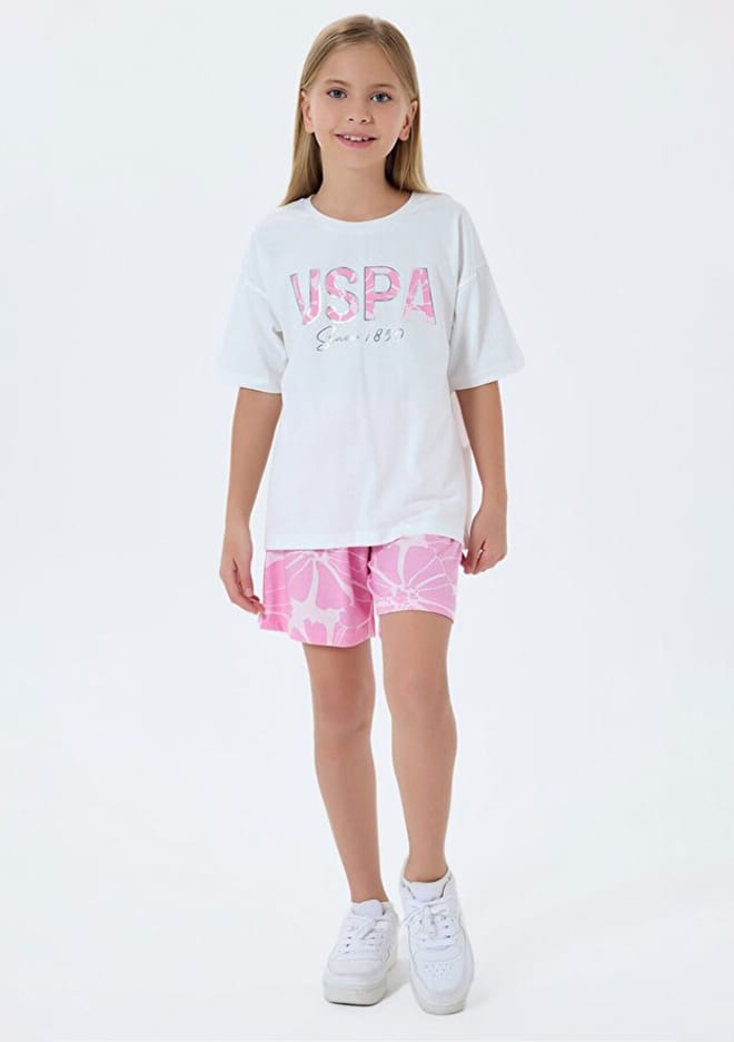 Us2507-G Kız Çocuk Beyaz Pijama