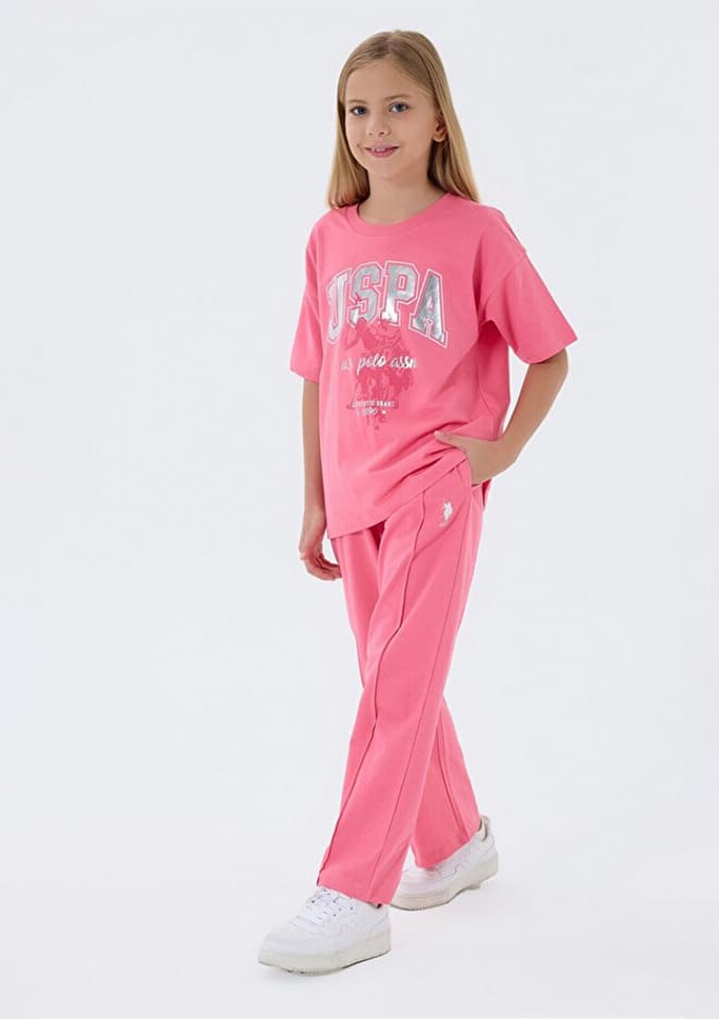 Us2509-4 Kız Çocuk Pembe Eşofman